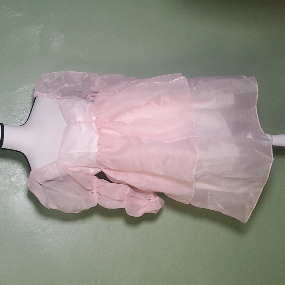 Pink princess puff barbiecore dress